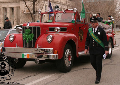 Member Mike Estridge lining up units for St Patricks Day Parade